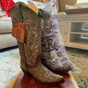 Corral LD Glitter Inlay & Stud Boots